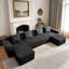 Canapé modulaire modulaire à 4 places en forme de U sans os, canapé modulaire Cloud avec assise profonde, canapé modulaire moderne à 4 places avec 2 repose-pieds mobiles, tissu en velours côtelé-1629194608-1629194609