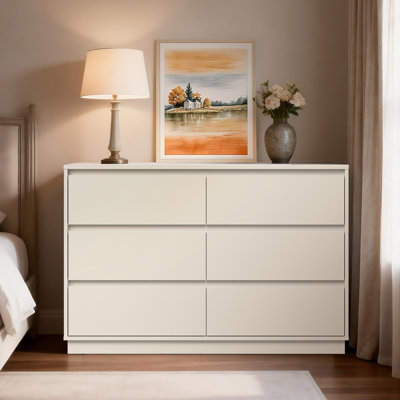 47" Wide 6 Drawer Dresser For Bedroom With Charging Station by Lark Manor