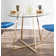 Beres Round Glass Top Metal Base Dining Table