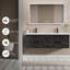 60" Modern Wall-Mount Double Sink Bathroom Vanity Base Only, Painted Floating Cabinet, Soft-close Drawers-110974068