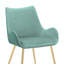 Chaise de salle à manger en tissu bleu sarcelle avec pieds dorés