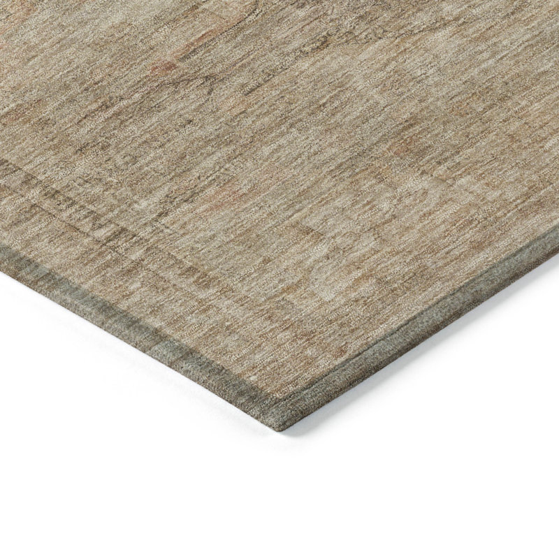 Tapis beige intérieur / extérieur lavable à la machine Claudian ACN1631, Rectangle 10 pi x 14 pi