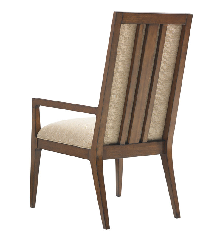 Island Fusion Natori Slat Back Arm Chair, Gold