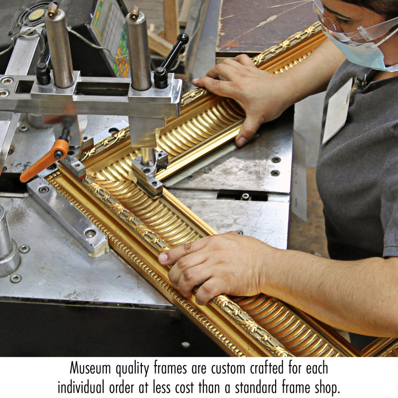 The Parthenon Classical Greek Architecture Canvas Painting with Gold Frame