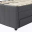Lit plateforme double tapissier avec lit gigogne simple et 3 tiroirs, tissu en lin-114824060