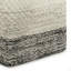 Pouf carré de 18 pouces de largeur en polyester PET gris et blanc