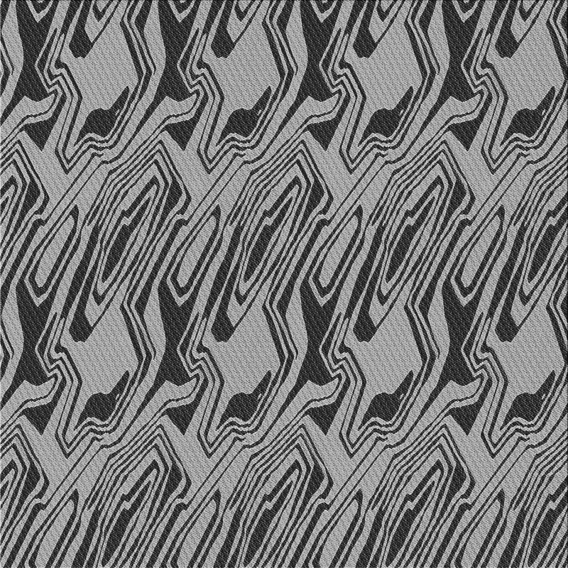 Tapis gris/zone noire à motifs, Carré 5 pi