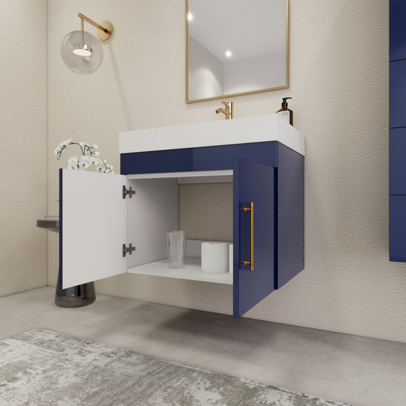 Ensemble de meuble-lavabo simple 29,5 po, Bleu nuit