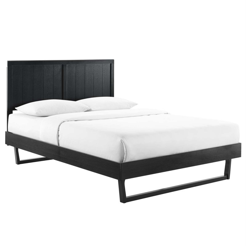 Lit plateforme Alana, Noir, Double