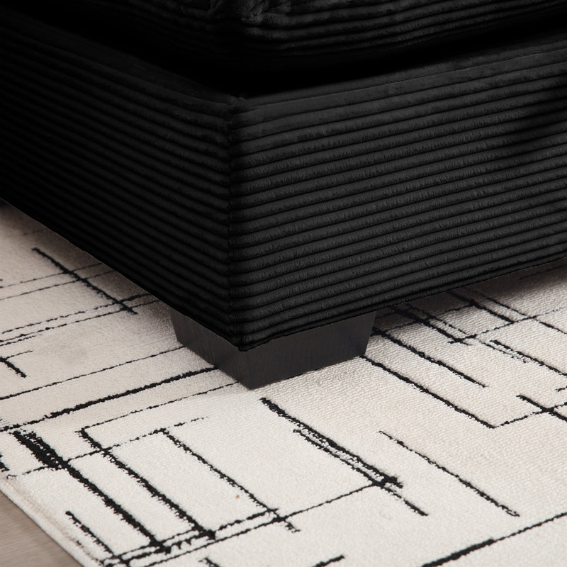 Canapés modulaires en velours côtelé Big Big, Velours côtelé noir