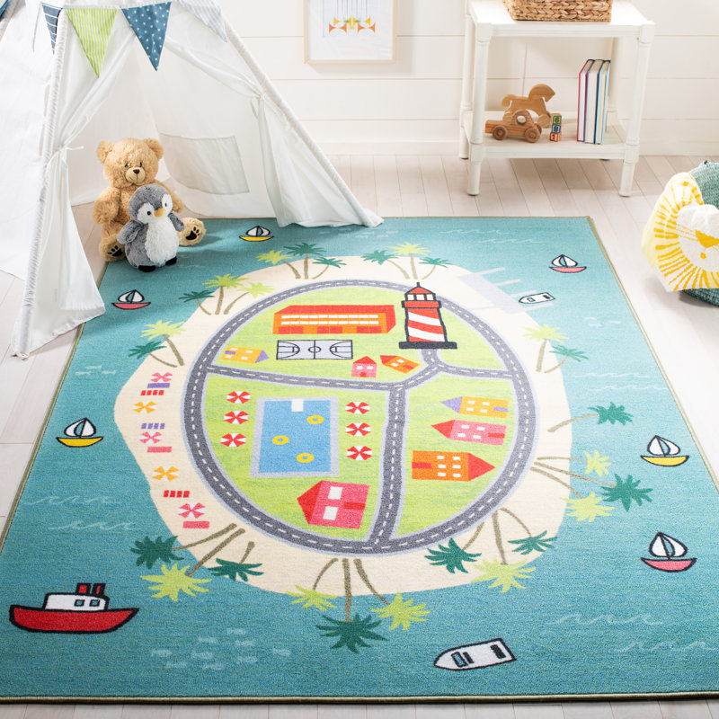 Kids Playhouse 200 Performance Machine Washable Rug, Rectangle 5'5" x 7'7"
