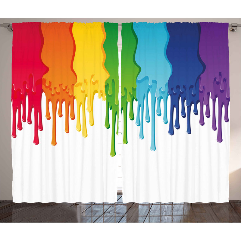 Rainbow Semi-Sheer Rod Pocket Curtain Panels, 54" W x 84" L