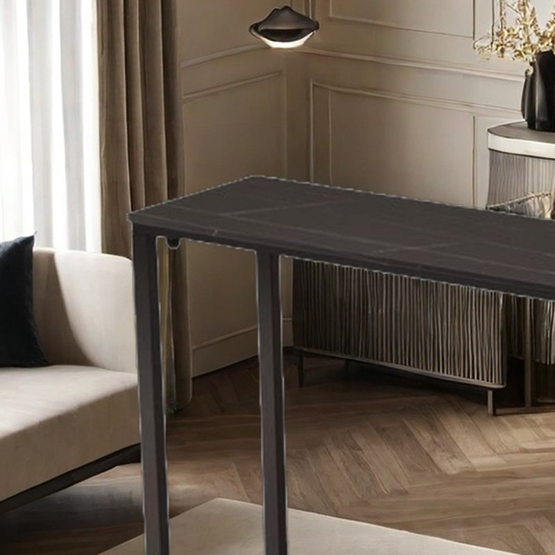 Simple and elegant home bar table, Black, 41.3"H x 70.8"L x 15.7"W