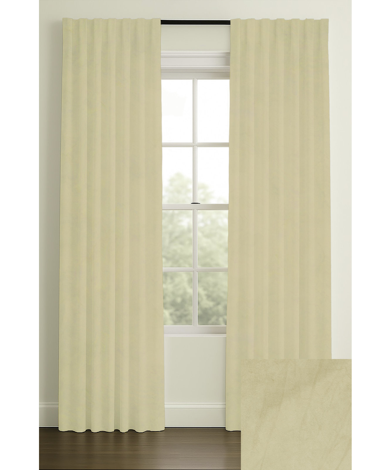 Westcliffe Velvet Curtain in Beach, 50" W x 84" L, Double, Rod Pocket