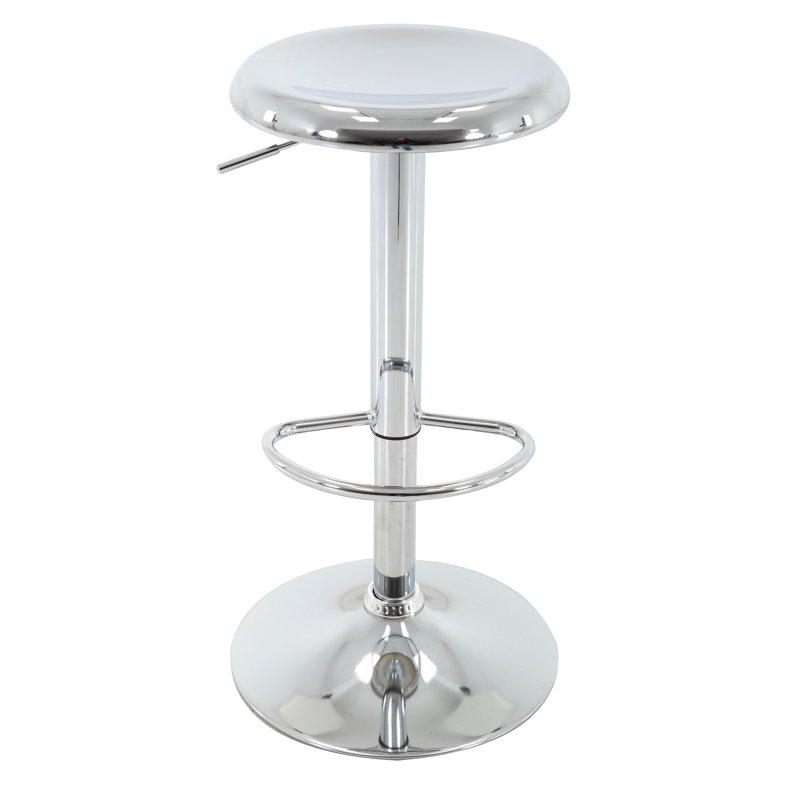 Kikuye Swivel Counter Stool with Metal Frame, Chrome