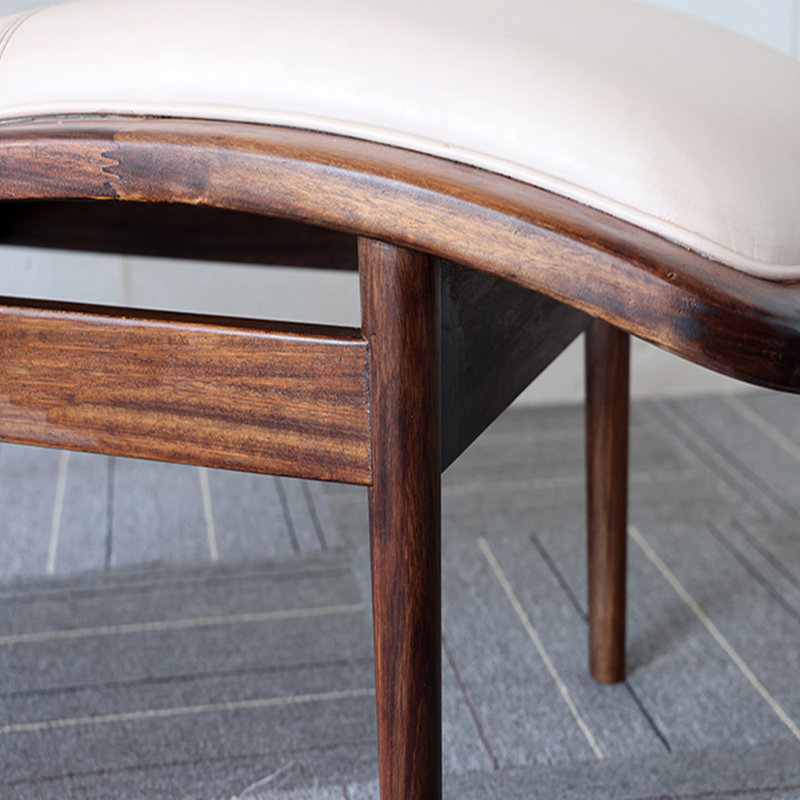 Fauteuil inclinable en cuir confortable avec structure en bois massif