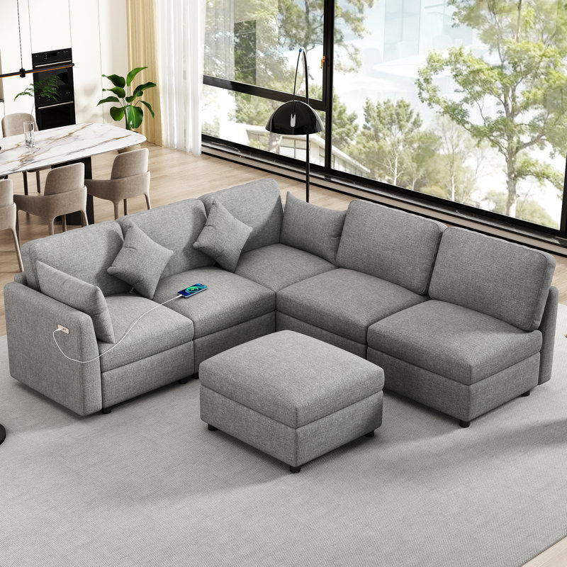 Upholstered 61.72 " Fabric Sectional