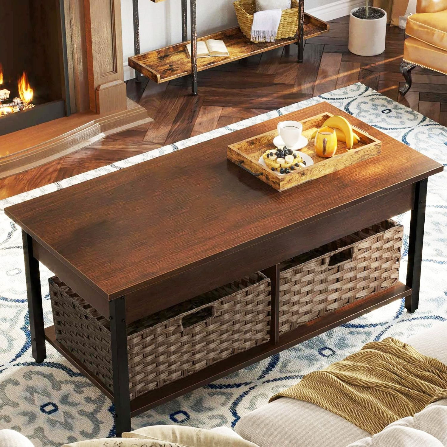 Rosecliff Heights Lift Top Coffee Table with Hidden Storage Compartment ...