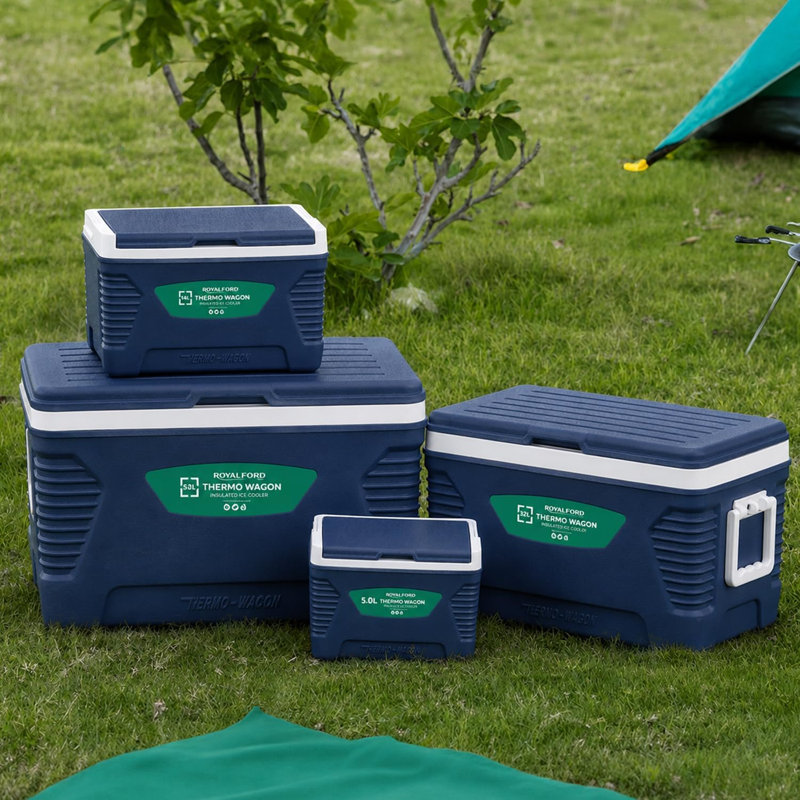 ROYALFORD Insulated Cooler Box Set 5L 14L 32L 62L | Portable Ice Box with Handle | Heavy Duty Cool Box for Camping Picnic Beach Travel Outdoor| BPA Free Cooling Up to 24 Hours | Set of 4