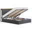 Structure de grand lit avec rangement relevable, lit en velours rembourré avec lumières DEL et prises de courant, support hydraulique, aucun sommier nécessaire, gris-2038926720-2038926722