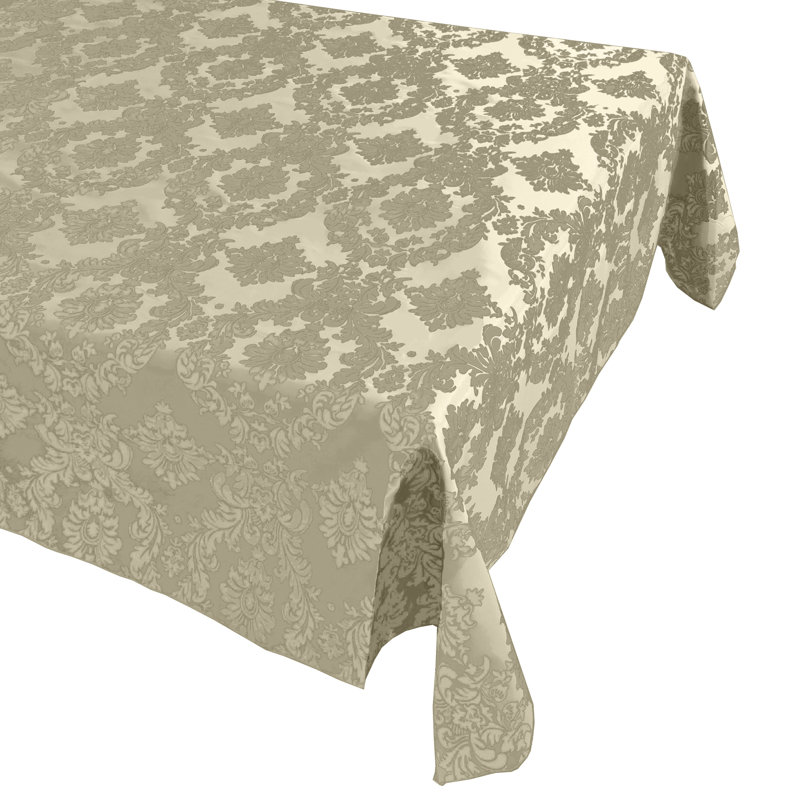 Damask Tablecloth, 120" x 58", Ivory