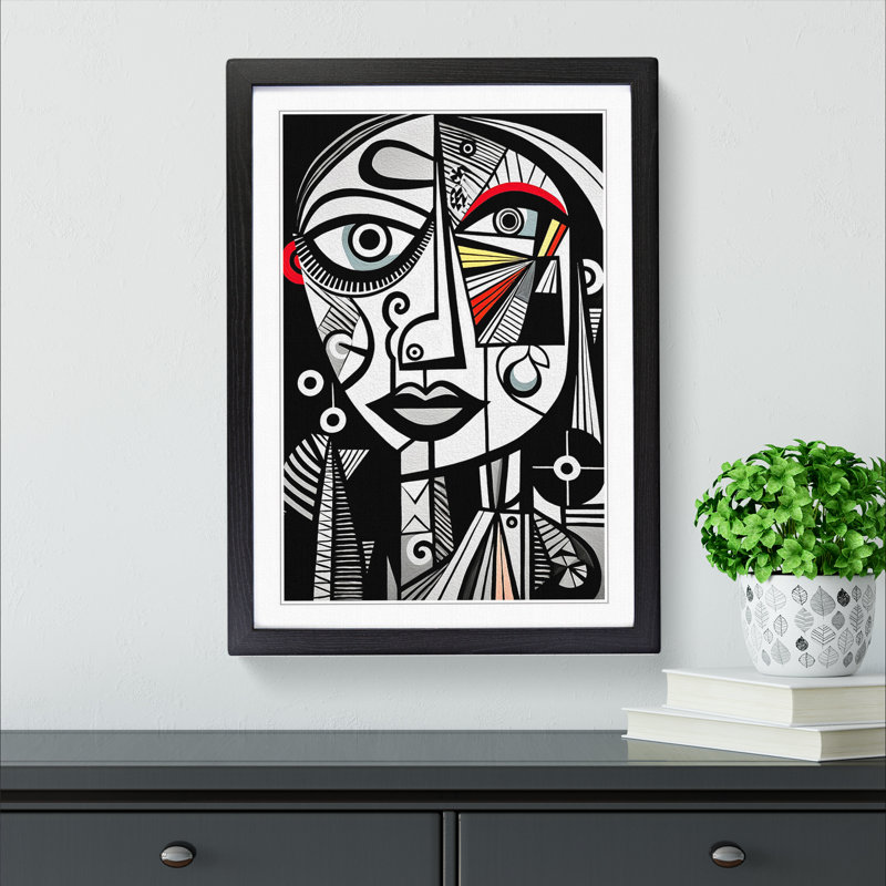 Pablo Picasso Line No.3 - Framed Print, 34cm H x 25cm W x 2cm D, Black