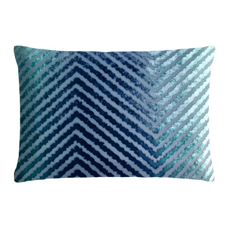 Lumbar Velvet Pillow Cover & Insert, Shark, Rectangle 14"H x 20"W