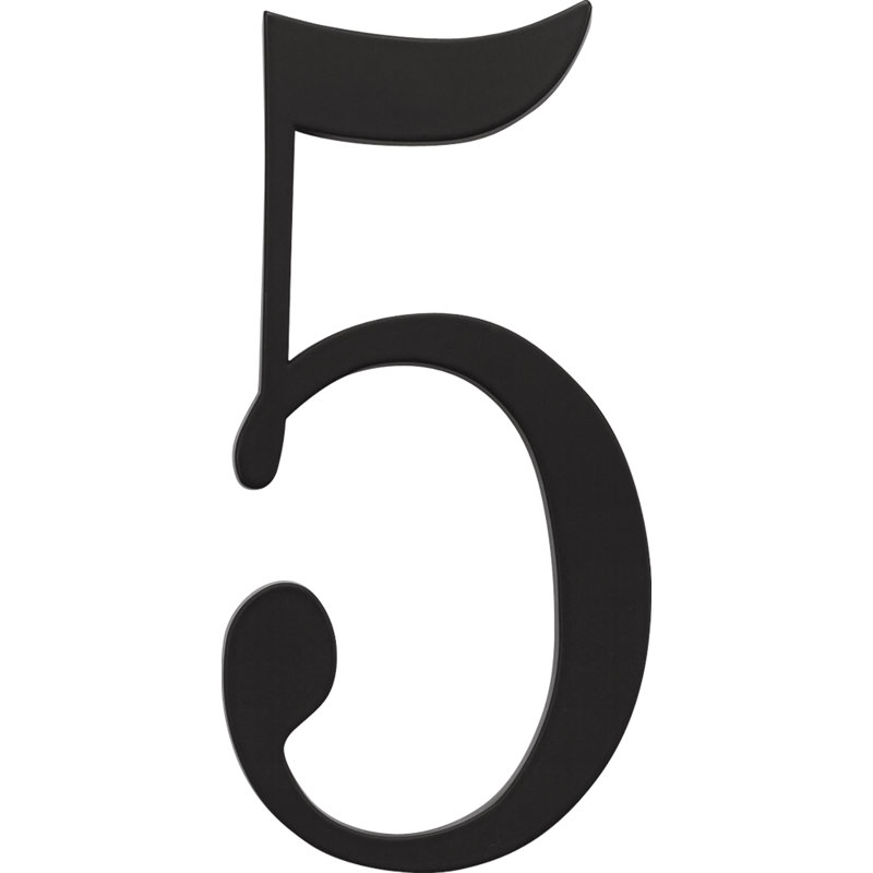 Traditionalist Surface Mount House Number, 5