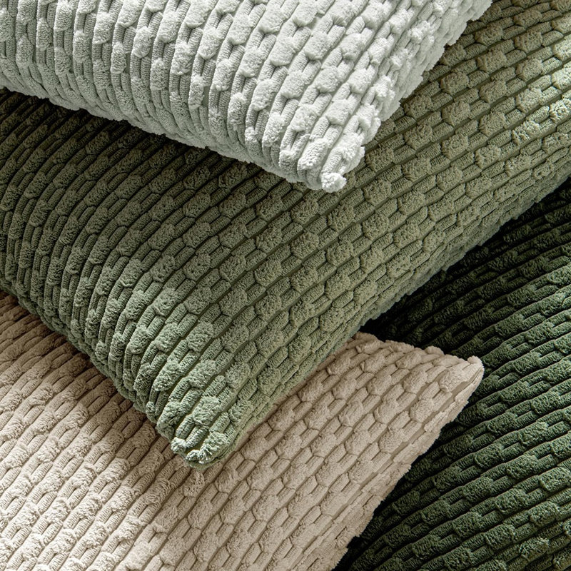Paquet de 2 housses de coussin en velours côtelé vert sauge, housses de coussin décoratives Boho à rayures pour canapé, canapé, lit, salon