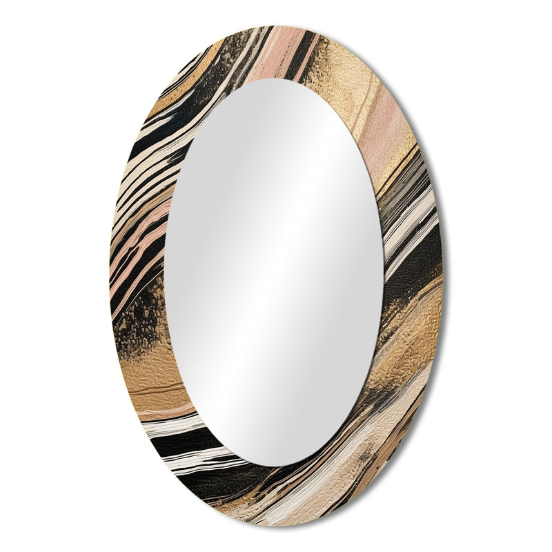 Miroir mural ovale doré, 36 po x 24 po