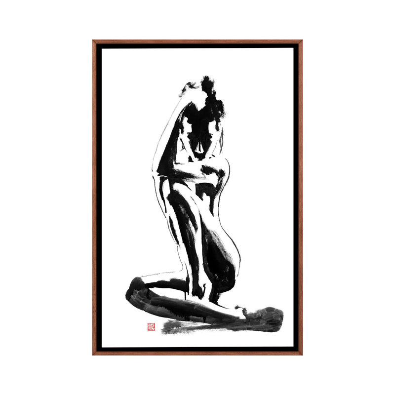 Modest by Péchane - Print on Canvas, Classic Brown Wood Framed, 66.04 cm H x 45.72 cm W