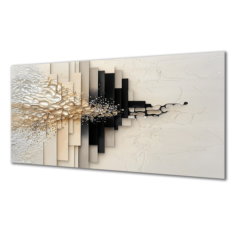 Composition avec des formes de suprémaciste abstrait - art mural moderne en métal, impression de suprématisme