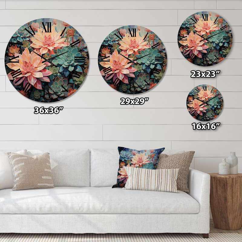 Horloge murale en bois massif Mounira, Grand