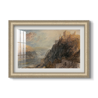 Rheinfels regardant Katz et Gourhausen, 1817 - J.M.W. Turner - Estampe encadrée sur mesure