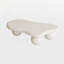 Table basse en forme de nuage avec 3 pieds sphériques blanc crème-2118850519-2118850520