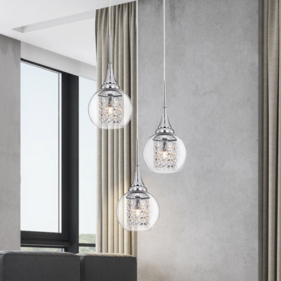 Delilah 3 - Light Chrome Cluster Pendant