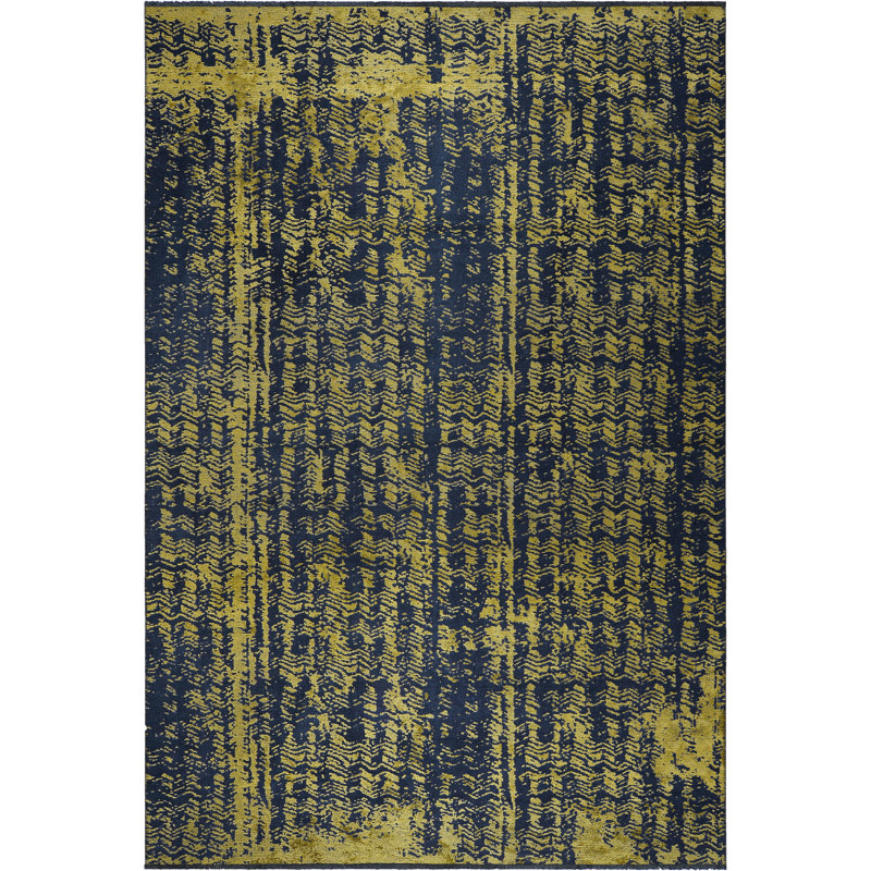 Rapture Yellow/Black Luxury Area Rug, Rectangle 7'10" x 11'2"