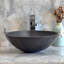 Lavabo de salle de bain vasque circulaire en pierre noire 16,5 po AA Warehouse
