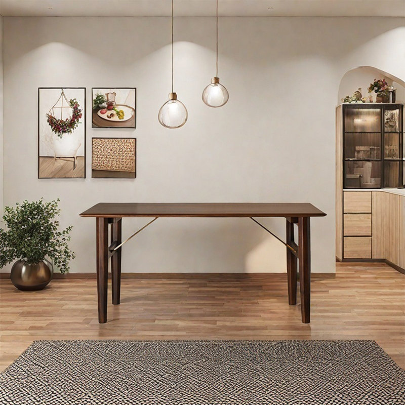 Table de salle à manger en noyer, H 29,53 po x L 62,99 po x l 31,5 po
