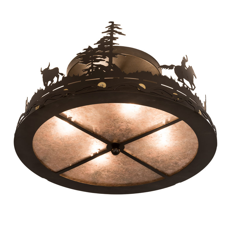 Plafonnier semi-encastré 3 lumières 22 po unique Hildebrandt