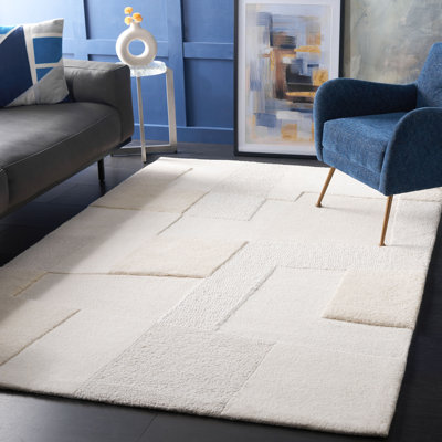 Tapis en coton touffeté à la main Manhattan en ivoire / beige