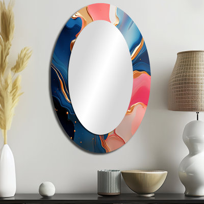 Miroir mural rose et doré