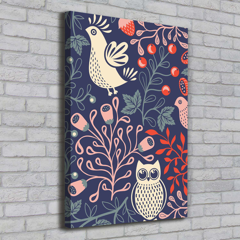 Rooster Hen Owl - Wrapped Canvas Print