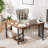 360° Rotating Sofa Side Table with Charging Station, 2-Tier End Table with Wheels, Hidden Storage Pocket, and Movable Laptop Desk-1329257071