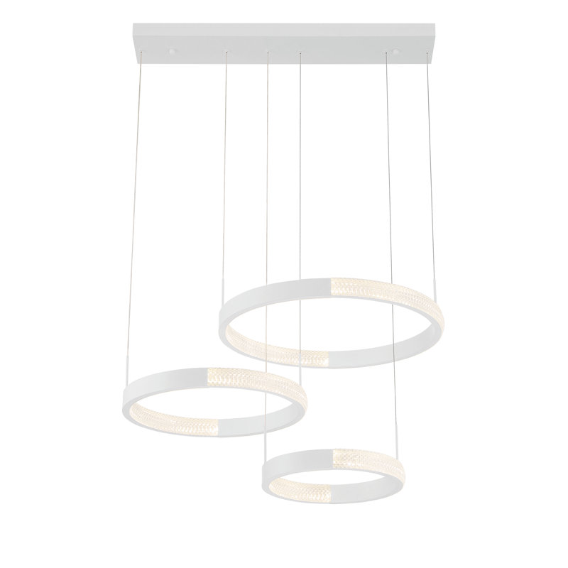 Knudson 3 - Light LED Chandelier, White