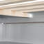Lit mezzanine double gris espace avec garde-robe intégré, zone d'étude et ambiance chaleureuse à DEL, espace de travail spacieux au choix pour la chambre à coucher