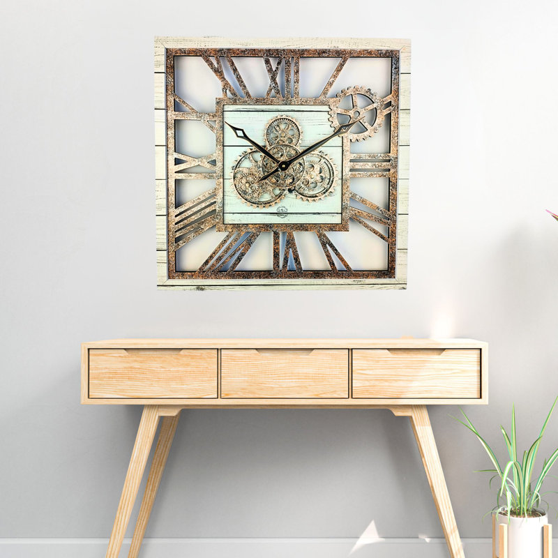 Solid Wood Wall Clock, White
