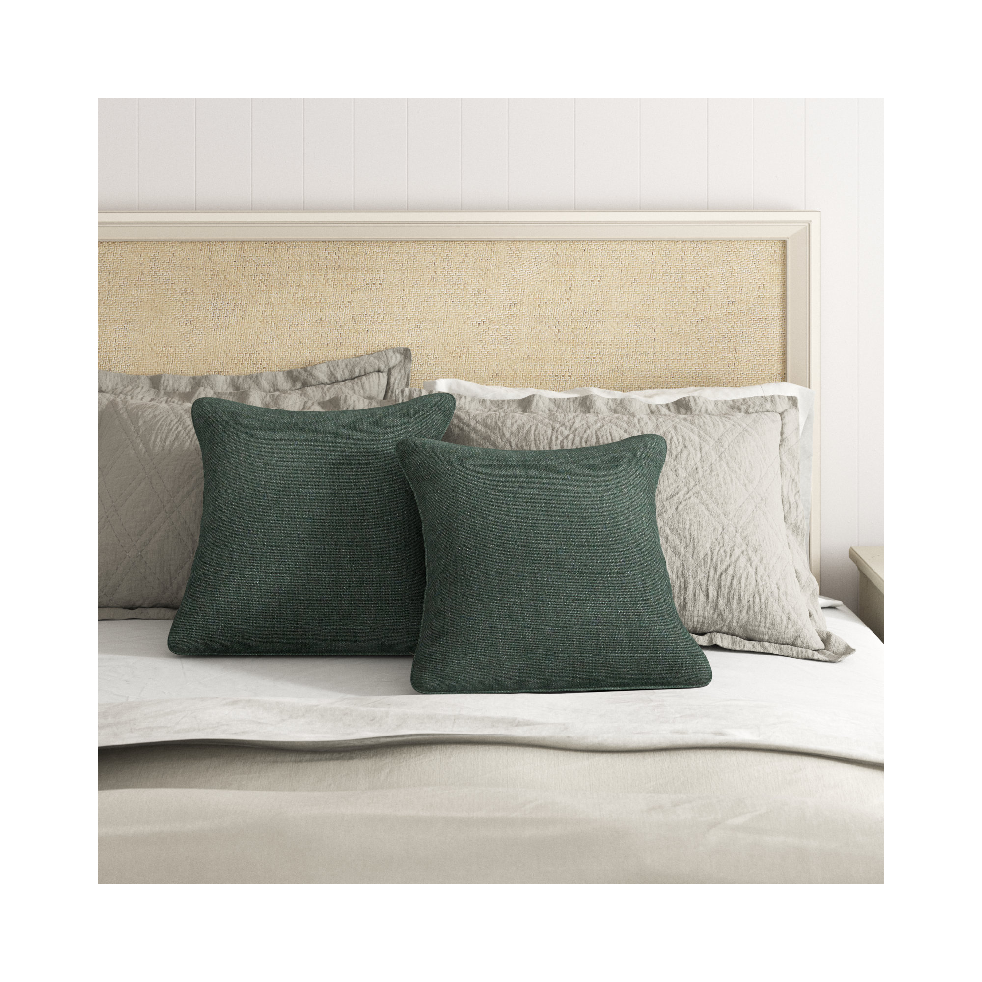 Tinsley Sunbrella® Indoor/Outdoor Throw Pillow, 20" x 20", Dark Green