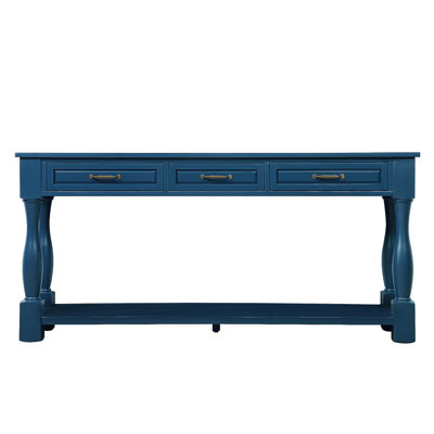 63Inch Long Wood Console Table With 3 Drawers And 1 Bottom Shelf For Entryway Hallway Easy Assembly Extra-Thick Sofa Table by Darby Home Co