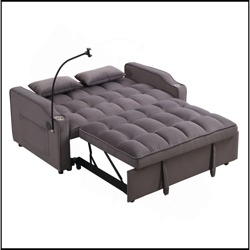 Canapé-lit avec couchette gris anthracite